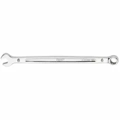 This 6 mm metric combination wrench features a 12-point box end for multiple engagement positions on fasteners. The chrome finish resists corrosion, and the 15° offset head allows access in confined spaces. Suitable for general fastening tasks in maintenance, assembly, and repair applications.