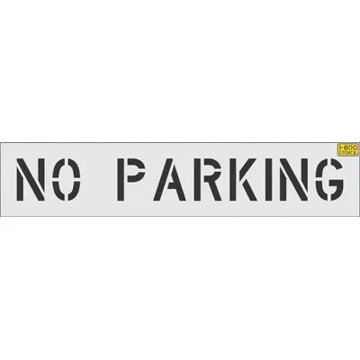 RAE Heavy-Duty Message Stencil, No Parking, 0.125 in Thick, 8 in H x 62 in W - Heavy-Duty Message Stencils for Traffic & Parking Control