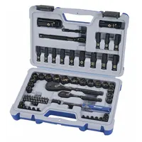 WESTWARD Socket Wrench Set: 1/4 in, 3/8 in Drive, 70 Piece, 6-Point, Metric/SAE