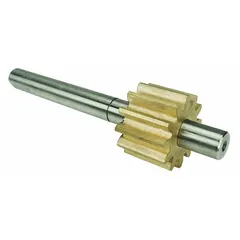 Gear and shaft assembly for use with Dayton equipment. Compatible with model 4KHH8. Transmits rotary motion and torque in industrial machinery such as conveyors and power transmission systems.