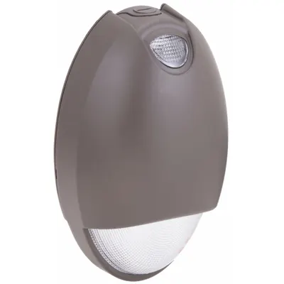 COMPASS Emergency Light: 3 W Lamp Watt, 6 W Emergency Watt, 100 to 300V AC, 2 Lamp Heads - Aluminum Wet Location Emergency Lights