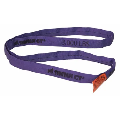STREN-FLEX SIMIAN GT Round Sling: Type 5, Polyester, Nylon, 6 ft Sling Lg - Abrasion-Resistant Endless Round Slings
