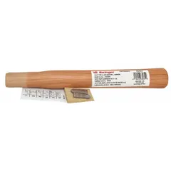 Replacement handle for hand drill hammers, designed for a 4 lb maximum head weight. Fits a 1-inch eye opening length with an oval eye shape. Includes one wood wedge for secure installation.