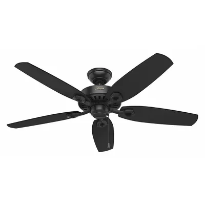 HUNTER Ceiling Fan: 52 in Blade Dia, Matte Black/Peppered Walnut, 3 Speeds - Decorative Office Ceiling Fans