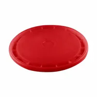 Lid: Snap-On, 12 1/8 in Overall Dia, Red, Plastic, 12 1/8 in Dia. 5/8 in L x 12 1/8 in W