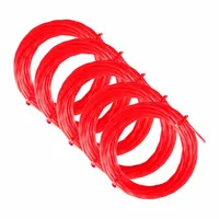 MILWAUKEE String Trimmer Line: Nylon, 0.08 in Dia, 10 7/16 ft Overall Lg, Twisted, Red, 5 PK (MPN 49-16-2810)