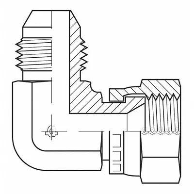 ADAPTALL Hydraulic Hose Adapter: 3/8 in x 3/8 in Fitting Size, Male x Female, JIS x JIS - JIS-to-JIS Steel Hydraulic Hose Adapters