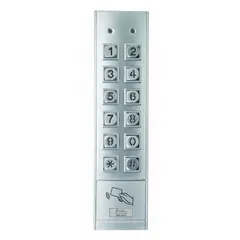 Gray keypad for access control systems. Measures 1 in depth and 1 13/16 in width. Suitable for entry management in commercial and institutional settings.