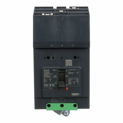 SQUARE D Molded Case Circuit Breaker: 125 A Amps, 100kA at 240V AC, Fixed, ABC, 3 Poles - B-Frame Square D Molded Case Circuit Breakers