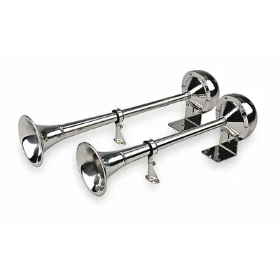 WOLO 120 Low Tone Electric Horn for Trucks, Bright Polished Silver - Electric-Powered Horns