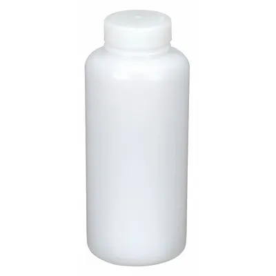QORPAK Chemical/Reagent Bottle: HDPE, 960 mL, 32 fl oz, Closure Included, Natural - HDPE Wide Mouth Round Lab Bottles
