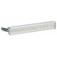 This hardwired exit sign retrofit kit upgrades existing exit signs to LED lighting. It features a white LED, 4.5 W lamp wattage, and a direct wire bulb base. The aluminum housing is suitable for commercial and industrial egress signage