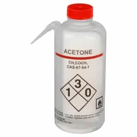 APPROVED VENDOR Wash Bottle: 750 mL, Acetone, Red, Wide, Integrated Spout Spout, White (MPN 24J878)