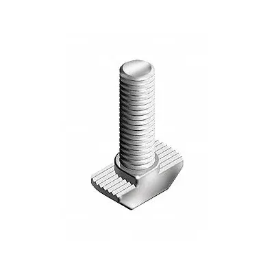 FATH INC. Hammer Bolt: M6 Size, 25 mm Thread Lg, For 8 mm Slot Wd, 40 Series, Zinc-Plated - Drop-In T-Slot Studs
