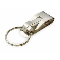 Belt Key Holder: 1 1/8 in Key Ring Dia, Stainless Steel, Gray, 3/4 in Overall Wd, 2 in Overall Ht (MPN 40401)