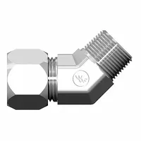 WEATHERHEAD Compression Fitting Elbow: 1/4 in OD x 1/4 in Pipe Size, 7/16-20 x 1/4-18 Thread Size (MPN 7355X04X04)
