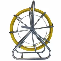 This non-conductive conduit rodder is constructed of round fiberglass with a tensile strength of 15 N/mm. It is supplied in a Reel Stand case for organized deployment. Used for pulling cables through conduit runs in electrical and telecommunications installations.