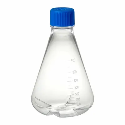 OEM Polycarbonate Erlenmeyer Flask, 1000 mL, Sterile - Plastic Erlenmeyer Flasks