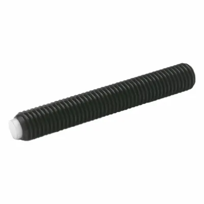 JW WINCO Non-Marring Half Dog Point Set Screw, M10 x 32 mm, Black Oxide, POM Tip - Non-Marring Half Dog Point Set Screws