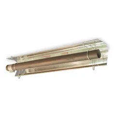 This flange-mount tube/reflector extension is designed for use with Dayton infrared tube heaters. Constructed from black coated aluminized steel and highly polished aluminum, it includes a tube clamp. Overall dimensions are 6 in x 13-3/4 in x 10 ft. Used to extend the tube and reflector in gas heating systems for larger area coverage.