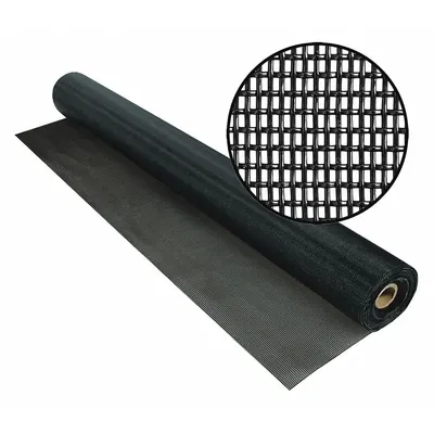 PHIFER Replacement Screen: Polyester, Black, 17 x 10 Mesh Size, 8 ft Wd - Pet Resistant Polyester Pet Door and Window Screen
