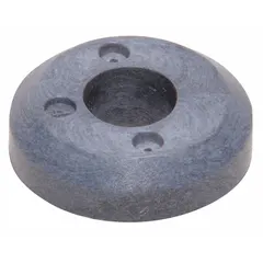 Valve seat for diaphragm pumps, providing a sealing surface to prevent backflow. Made of acetal material for wear resistance and dimensional stability. Suitable for use in fluid handling systems requiring reliable valve operation.