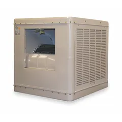 This multiple-inlet residential ducted evaporative cooler from ESSICK AIR operates on 115V AC and measures 42 7/16 in x 39 in x 39 in with a 2 in pad thickness. It includes a drive package that requires assembly. Suitable for ducted evaporative cooling applications in residential settings.