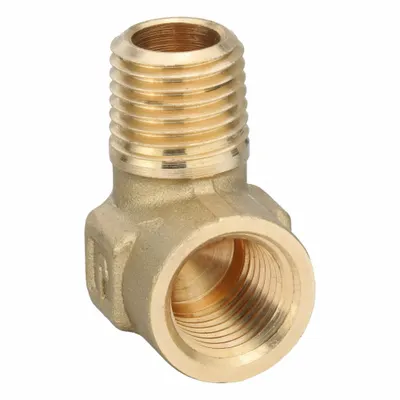 PARKER Metal Pipe Elbow: 90° Elbow, 1/4 in x 1/4 in, Female NPT Threaded x Male NPT Threaded - Threaded High-Pressure Pipe Fittings