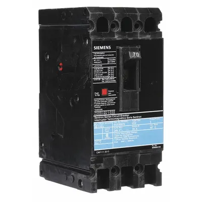 Siemens Molded Case Circuit Breaker: 70 A Amps, 10kA at 240V AC, Fixed, Load Side Lug - ED-Frame Siemens Molded Case Circuit Breakers