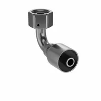 PARKER Hydraulic Crimp Fitting: Steel x Steel, 90° Elbow, -8 For Hose Dash Size, Female x Genderless (MPN 11C43-16-8)