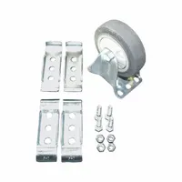 FLEXPIPE Caster Kit: Caster Kit, Silver/Gray, 250 lb Load Capacity - Max, Rubber, Rigid, 1 Casters (MPN W-4PF-KIT)