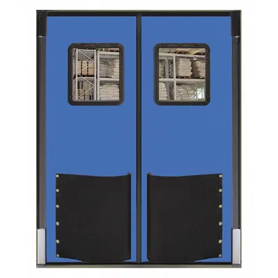 CHASE Swinging Door: Polyethylene, 2 Doors, Blue, 5 ft Door Wd, 7 ft Door Ht - Washdown Swinging Doors