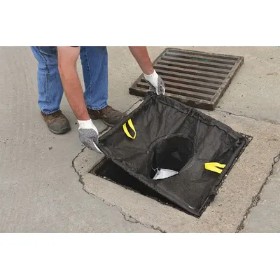 EAGLE Catch Basin Insert: Debris/Oil/Sediment, 28 in L x 16 in W x 16 in H - Adjustable-Frame Insert Street Drain Filters