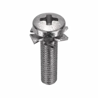 SEMS Screw: External Tooth, M3x0.50 Thread Size, 12 mm Lg, Stainless Steel, Plain - Machine Screws with External Tooth Lock Washers