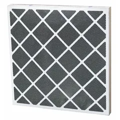 Air filter with nominal dimensions of 12 in height, 12 in width, and 2 in depth. Designed for negative air machines to capture airborne particles in construction, remediation, and industrial environments. Supports maximum airflow of 300 cfm. Compatible with Manufacturer Model Number MF2.