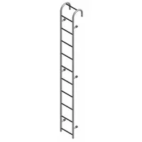 COTTERMAN Straight Ladder: 12 ft Ladder Size, Steel, 300 lb Load Capacity, 53 lb Wt, 12 Rungs (MPN ST12AL C1)