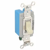 HUBBELL Wall Switch: Toggle Switch, Single Pole, Maintained, Ivory, 120/277V AC, 15 A (MPN HBL1201IL)