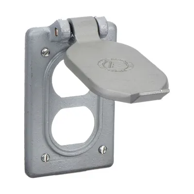APPLETON ELECTRIC Weatherproof Cover: Malleable Iron, FD/FS, Duplex Receptacles, 1 Gangs - Iron Weatherproof Electrical Box Covers