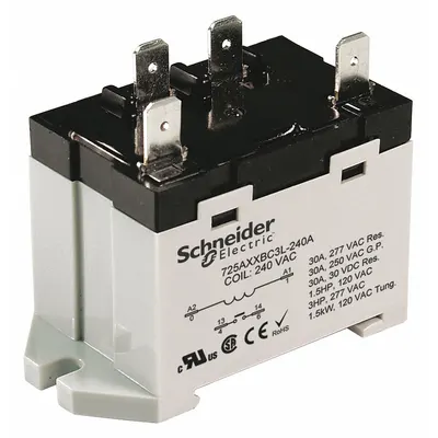 SCHNEIDER Enclosed Power Relay: DIN-Rail & Surface Mounted, 30 A Current Rating, 12V DC - Combination DIN-Rail & Surface-Mounted Relays