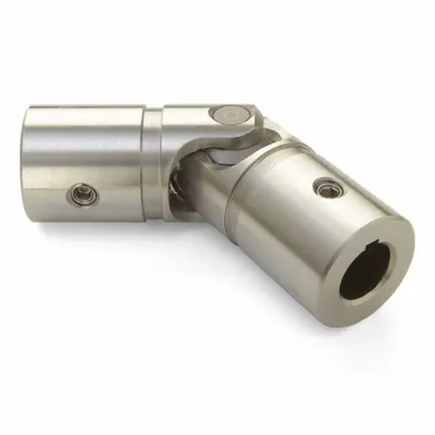 BELDEN Universal Joint: Stainless Steel, 1000, Round Keyed, 1/2 in_3/8 in Bore Dia - Corrosion Resistant Universal Joints for Keyed Shafts