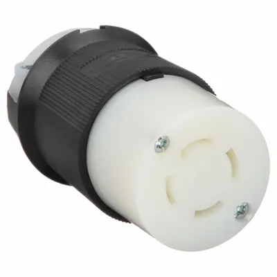HUBBELL Locking Connector: Non-NEMA, Black/White, 120/208V AC, 30 A Current Rating - General Purpose Connectors