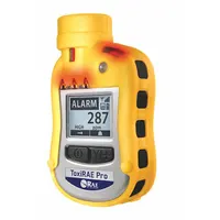 Portable single-gas detector for monitoring hydrogen cyanide (HCN) in industrial environments. Features a black housing and lithium battery chemistry. Suitable for personal safety monitoring in areas where toxic gas exposure may occur