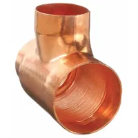 NIBCO Sweat Fitting Tee: 2 in CTS x 1 1/2 in CTS x 1 1/2 in CTS, Cup x Cup x Cup, Wrot Copper (MPN 911RR 2X11/2X11/2)