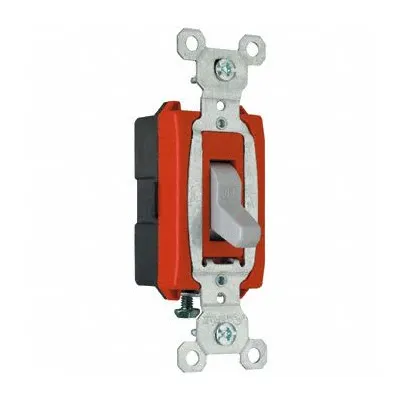 PASS & SEYMOUR Wall Switch: Toggle Switch, Single Pole, Maintained, Gray - Toggle Wall Switches