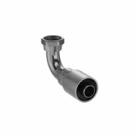 PARKER Hydraulic Crimp Fitting: Steel x Steel, 90° Elbow, -20 For Hose Dash Size, ORS x Crimp (MPN 1J977-20-20)
