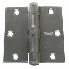 Full mortise-mount butt hinge with 1 1/2 in leaf width, made of stainless steel. Features concealed bearing type and removable pin. Suitable for door mounting in commercial and industrial applications where corrosion resistance and robust performance are required.