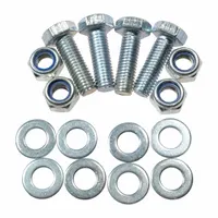 DAYTON Caster Hardware Kit: Steel, Zinc, NOB8X25, 3BE78