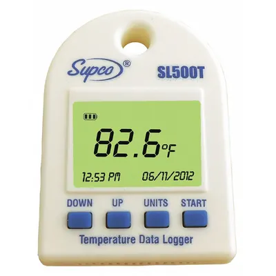 Supco Data Logger: -5°F to 160°F, -20°C to 70°C, SL500T, Temp, 160°F Max Dew Point Measured - Temperature Data Loggers