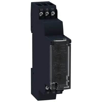 SCHNEIDER Time Delay Relay: DIN-Rail Mounted, 240V AC, 0.7 A, 6 Pins/Terminals - DIN-Rail Mounted Relays