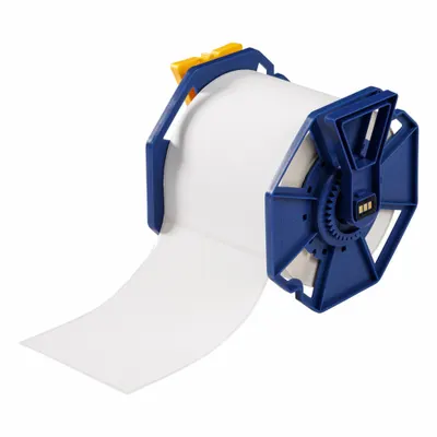 BRADY Pre-Cut Label Stock Roll: 6 3/32 in x 4 1/8 in, Acrylic, Permanent Adhesive - Brady Inkjet Precut Label Rolls